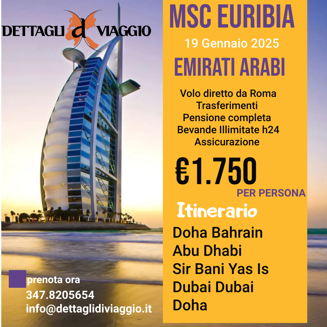 Prenota la tua prossima Crociera e vola a Dubai!