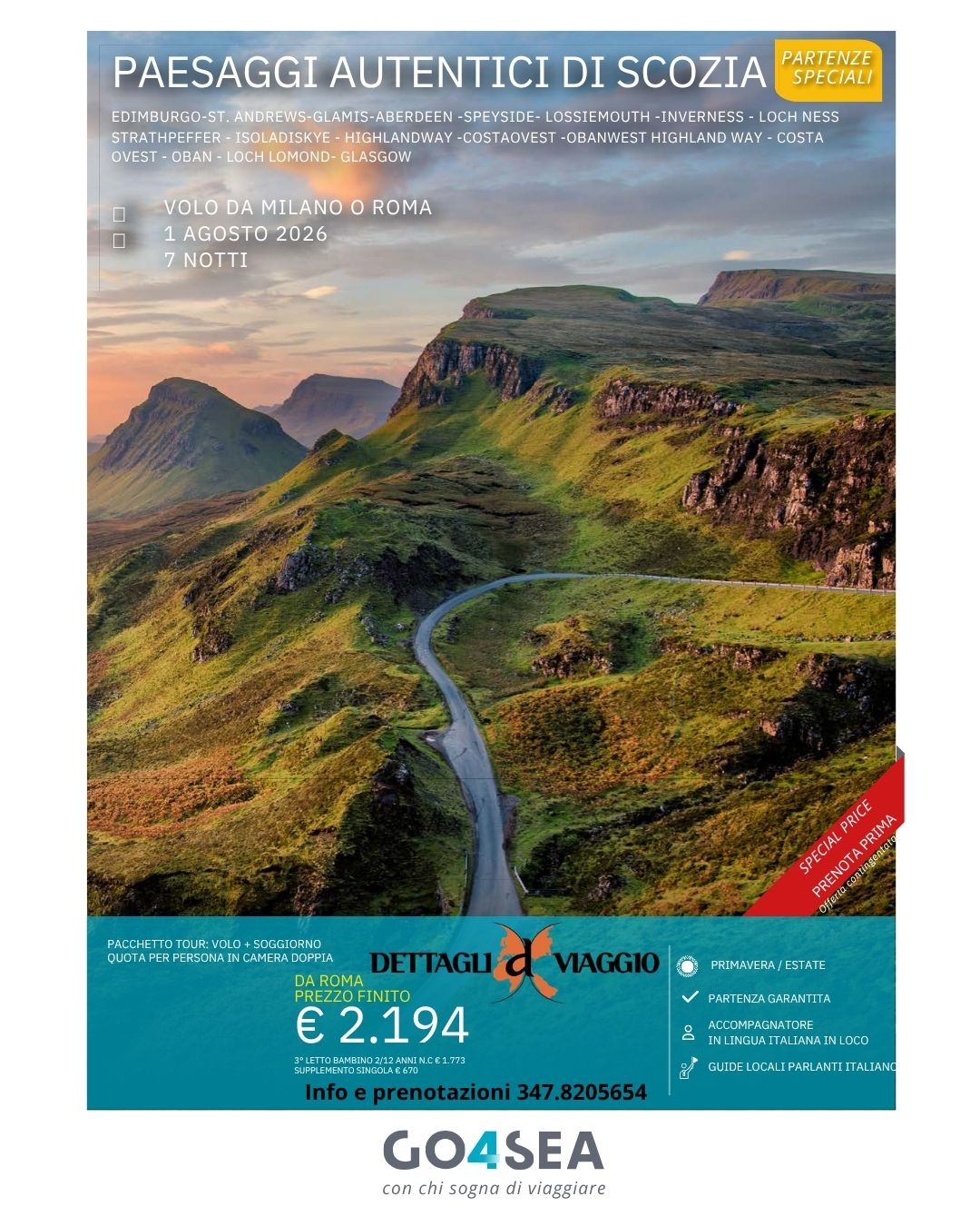 TOUR DELLA SCOZIA PREZZO FINITO